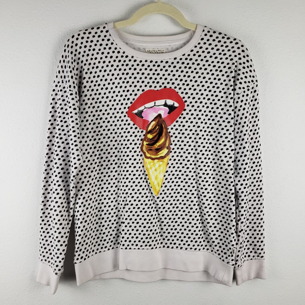 Vans x Kendra Dandy Women's Size‎ xs Ice Cream Crewneck Sweatshirt Dots Pop Art